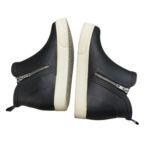 Steve Madden Black Wedge Rubber Pull On Snow Booties Women's 7 Casual Zipper - Picture 10 of 13